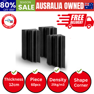 Acoustic Foam 60pcs Corner Bass Trap Sound Absorption