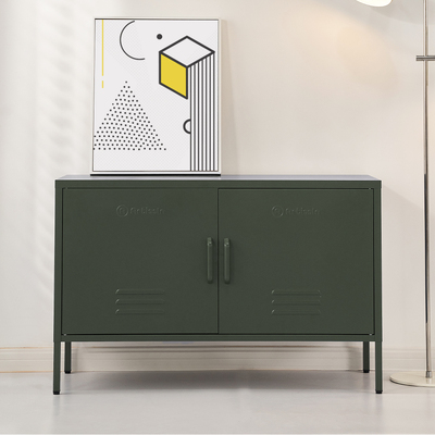 Stylish Metal Locker Storage Shelf Organizer Cabinet Buffet Sideboard [Colour: Green]
