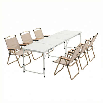 7pc Camping Table Chair Set Outdoor Folding Aluminium Portable Picnic