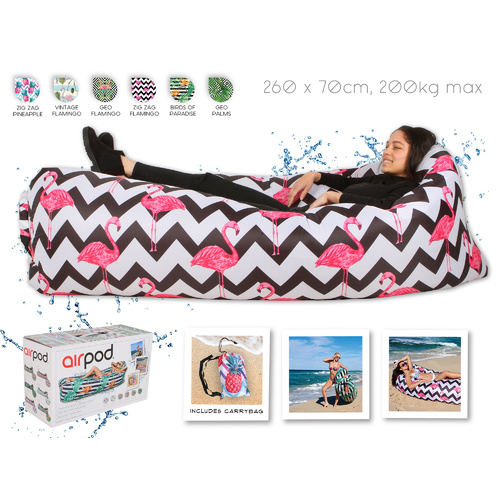 Air Pod ZigZag Flamingo Print