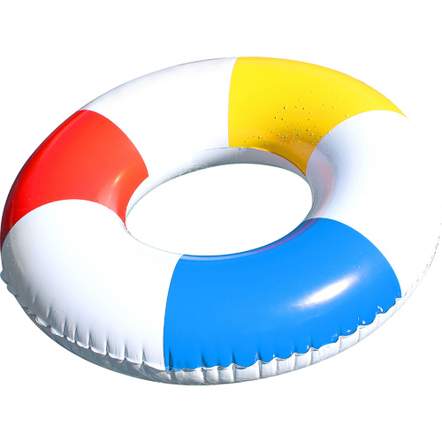 Swim Ring 91cm White With Red Blue Yellow Stripe