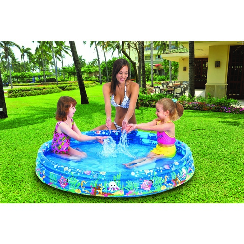 Tropical Fish Theme Inflatable Round Pool 157 x 25cm 