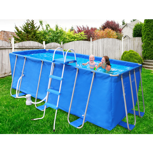 Above Ground Rectangular Frame Pool with Ladder 396 x 207 x 122cm  