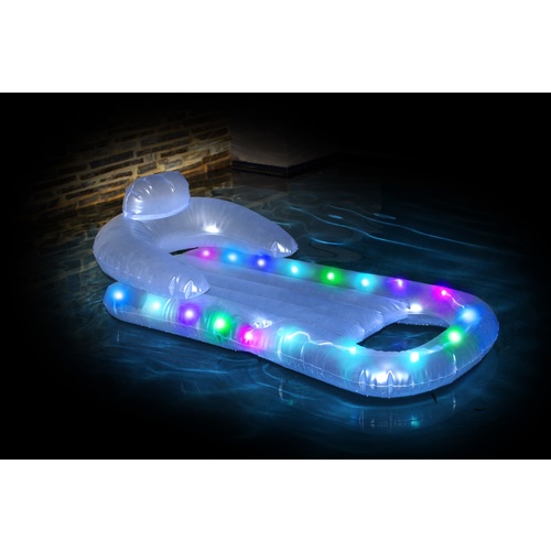 Inflatable Pool Float Air Lounge with LED Lights 162 x 86cm