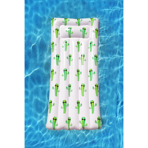 Inflatable Pool Float Cactus Print Air Bed 181 x 82 x 22cm 