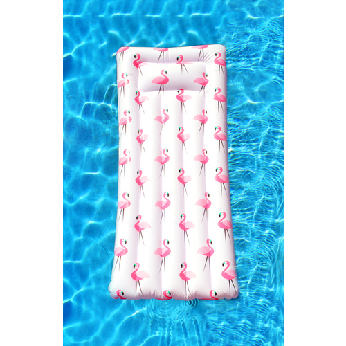 Inflatable Pool Float Flamingo Print Air Bed 181 x 82 x 22cm     