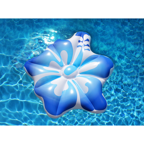 Inflatable Pool Float Sky Blue Hibiscus Air Lounge 155 x 140 x 25cm