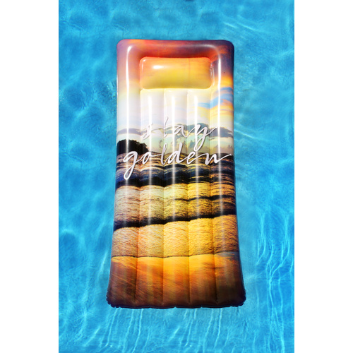 Inflatable Pool Float Stay Golden Air Bed 182 x 82 x 22cm