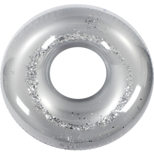 Inflatable Pool Float Metallic Glitter Swim Ring Silver 109 x 32cm