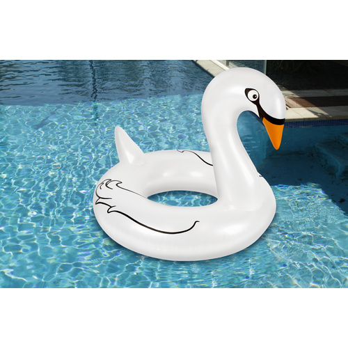 Inflatable Pool Float Swan Swim Ring White 114 x 107 x 103cm
