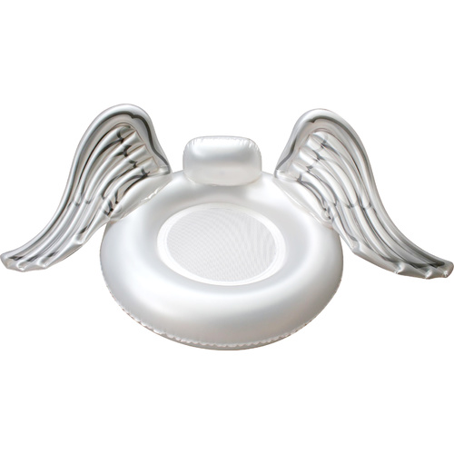 Inflatable Pool Float Angel Wings Swim Ring Pearl White 205 x 110 x 65cm