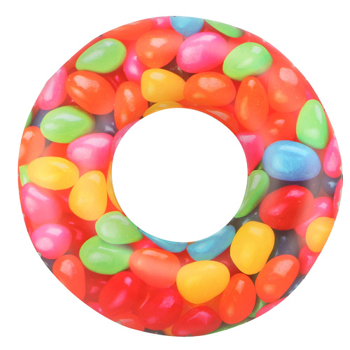Jelly Bean Swim Ring Deflated  65cm Diameterm Inflated 58cm