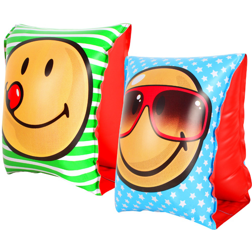 Funny Face Arm Bands 2 Pce 2 Asstd Deflated  Size 25 x 15cm