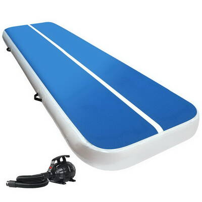 Everfit 3X1M Inflatable Air Track Mat 20CM Thick with Pump Tumbling Gymnastics Blue
