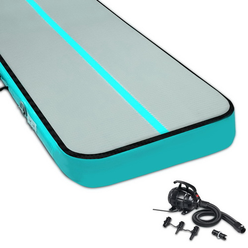Everfit 8MX1M Airtrack Inflatable Air Track Tumbling Mat with Pump Gymnastics Mint