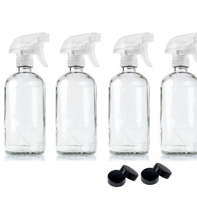 4x 500ml Glass Spray Bottles Trigger Water Sprayer