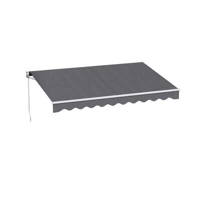 Retractable Folding Arm Awning Manual Sunshade 3M X 2M Grey