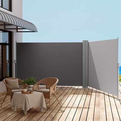 Side Awning Sun Shade Outdoor Retractable Privacy Screen 1.8X6M Grey