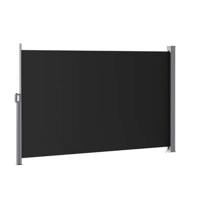 Side Awning Sun Shade Outdoor Retractable Privacy Screen 1.8X3M Black