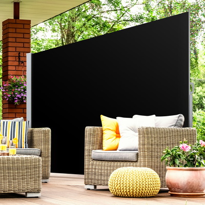 2 Instahut Side Awning Sun Shade Screen 2X3M BK 