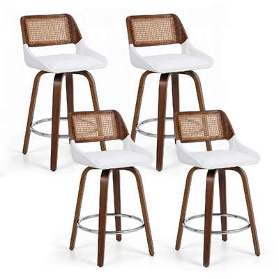 Wooden Bar Stools Set of 4 Swivel Kitchen Counter Stool Chair 60cm Seat Height Premium Quality