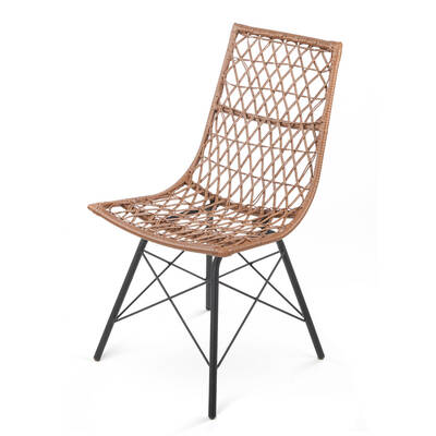 Set of 4 PE Wicker Dining Chair - Natural