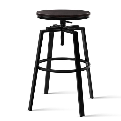 2 x Vintage Bar Stools Retro Kitchen Swivel Bar Stool Industrial Rustic
