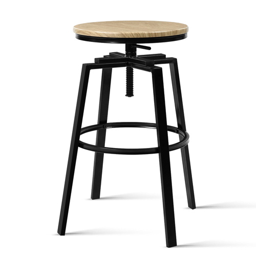 2 x Vintage Kitchen Bar Stools Retro Swivel Industrial Bar Stool Rustic