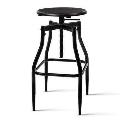 2 x Vintage Kitchen Bar Stools Swivel Industrial Bar Stool Retro Rustic