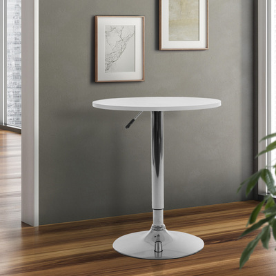 Bar Table Gas Lift Round White