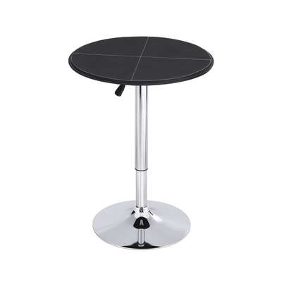 Bar table round swivel height adjustable 62cm modern pvc leather black