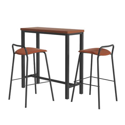 Bar Table and Stools Set Dining Desk Kitchen Chairs Cafe Pub
