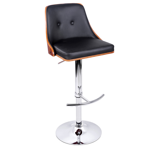 Wooden Gas Lift  Bar Stool - Black