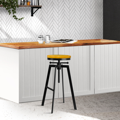  Adjutable Height Swivel Bar Stool - Black