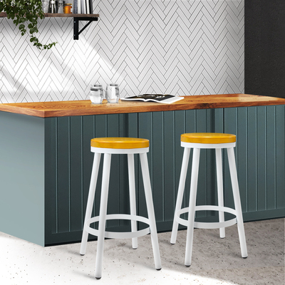 Set of 2 Wooden Stackable Bar Stools 
