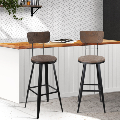 Industrial Swivel Bar Stool - Black