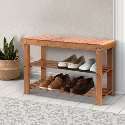 Shoe Rack Cabinet Bamboo Bench Wooden Storage Shelf Stand Organiser Stool