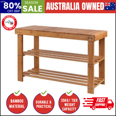Shoe Rack Cabinet Bamboo Bench Wooden Storage Shelf Stand Organiser Stool