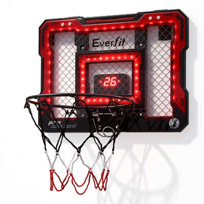 Mini Basketball Hoop Over-Door Indoor Kids Set with LED Scoreboard 40x30cm