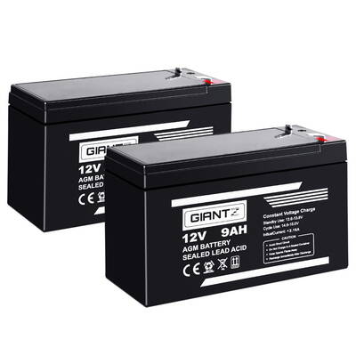 Giantz 2X 12V 9Ah SLA Battery AGM Rechargeable Sealed Lead Acid Batteries