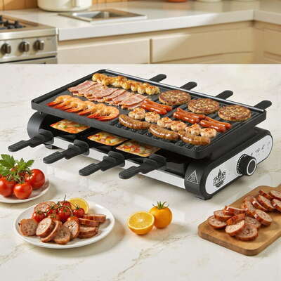 1400W Electric BBQ Grill with 7 Cooking Pans  High-Performance