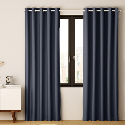 2X Blockout Curtains Eyelet Charcoal