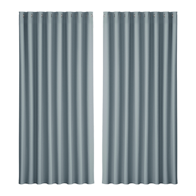 2X Blockout Curtains Eyelet 300x230cm Grey