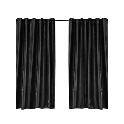 2X Blockout Curtains Black 180CM x 213CM