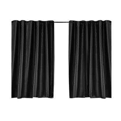 2X Blockout Curtains Black 300CM x 230CM