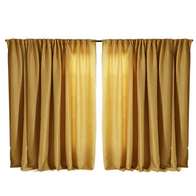 2X Blockout Premium quality Curtains Mustard 240CM x 230CM 