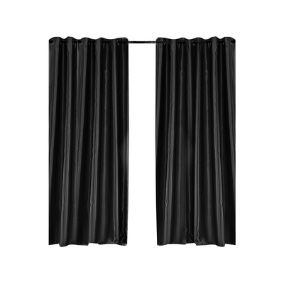 2X Blockout Curtains Window Eyelet Bedroom Black