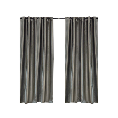 2X Blockout Curtains Window Eyelet Bedroom Grey