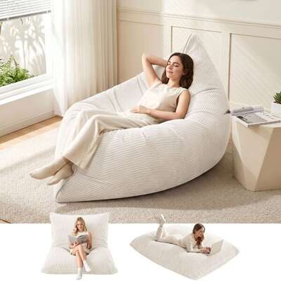 Bean Bag Chair Cover Convertible 180x140cm