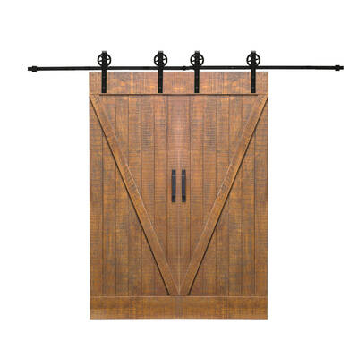 Antique Classic Style Double Sliding Barn Door Hardware Track Roller Kit